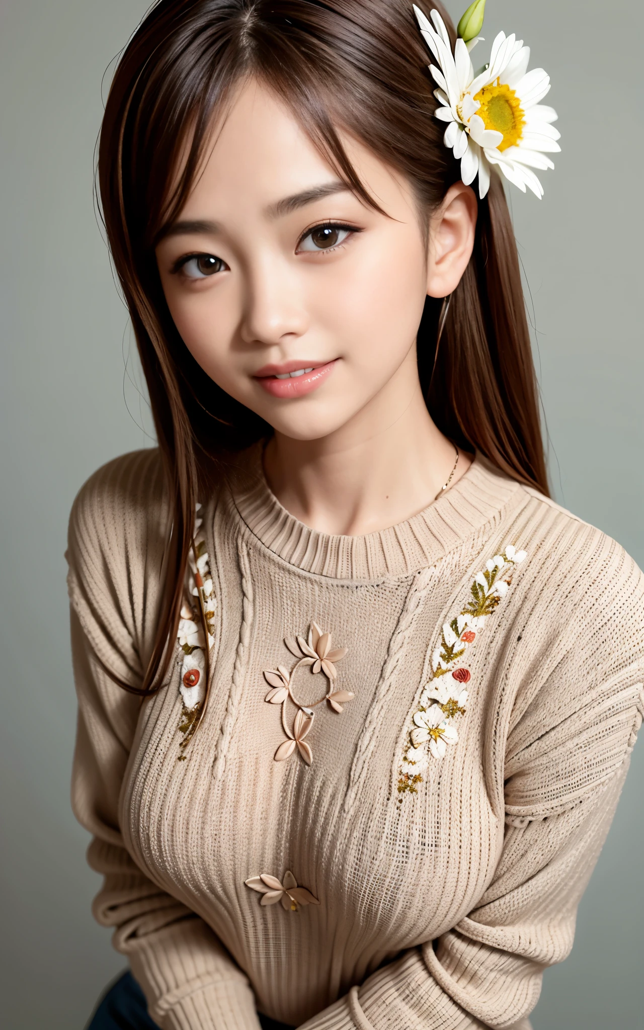 1 girl,sweater,white background,