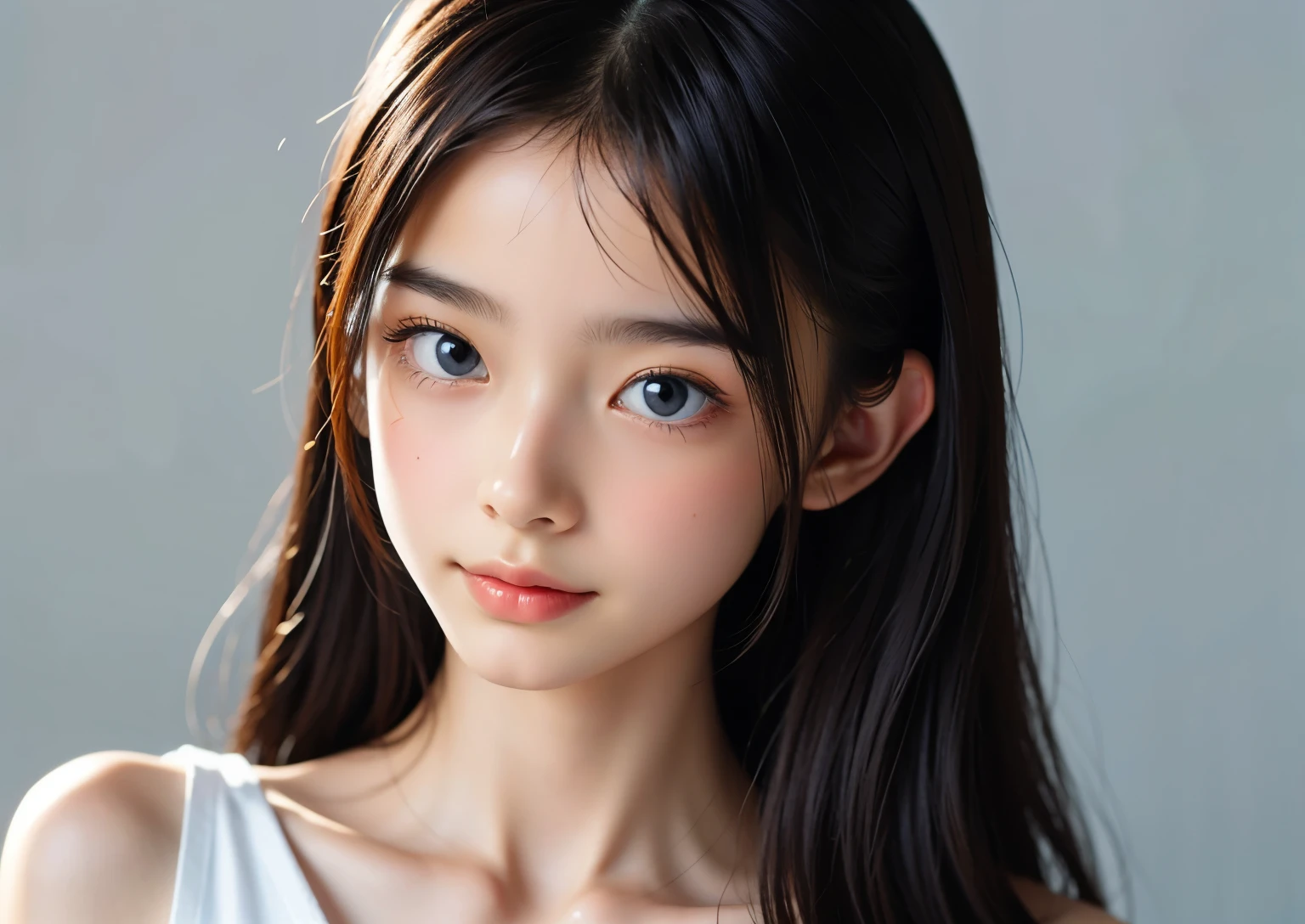 Frontal portrait，Clean face