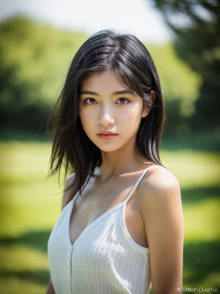 ( masterpiece, top quality, best quality,8k,17 years old girl,ultra detailed,raw photo:1.5),(photorealistic:1.4), (black hair:1.5), (cinematic lighting), PerfectNwsjMajic, , Surrealism, UHD, ccurate, Super detail, textured skin, High detail, Best quality, dynamic angle, (high nose,White skin),[Beautiful blue eyes],[flat chest:large breasts:0.5],(1girl),(good anatomy:0.5)),(outside:1.5),