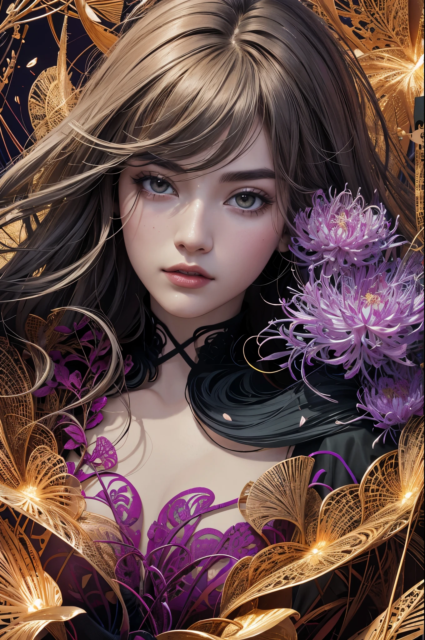 official art,unity 8k wallpaper,super detailed,Cosmetology and aestheticaster piece,best quality,(tangleた,datura,tangle,tangled),(fractal art:1.3),1 girl,very detailed,dynamic angle,cowboy shot,the most beautiful form of chaos,elegant,beastly design,Bright colors,𝓡𝓸𝓶𝓪𝓷𝓽𝓲𝓬,James Jean,Robbie Devi Antono,Ross Tran,francis bacon,Michael Mraz,Adrian's genius,Petra Cortright,Gerhard Richter,takato yamamoto,ashley wood,in the atmosphere,Ecstasy Notes,Streaming notes are displayed