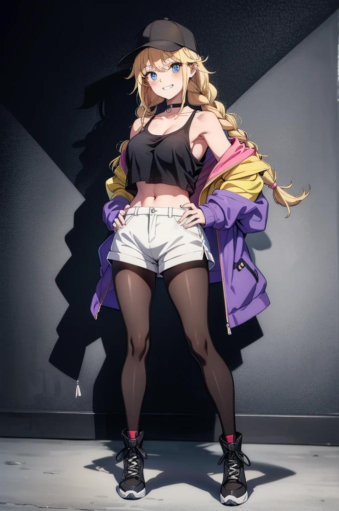 (original: 1.2), (far shot), sfw, masterpiece, anime, best quality, beautiful clean face, fullbody portrait, 1girl, woman posing, Lancer Artoria, (v-neck baggy sweater), jean shorts
<lora:Lancer_Artoria:0.7>