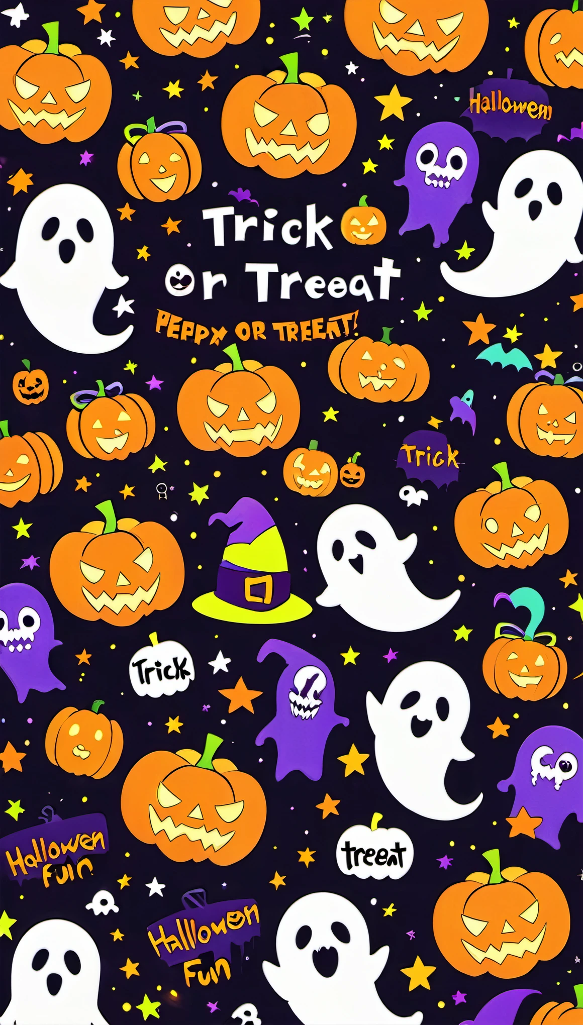 araffes dressed in Halloween suits holding pumpkins and a ghost, trick or treat, Halloween, Halloween scene, creepy and frightening atmosphere, shutterstock, Halloween atmosphere, suit, creepy theme, Halloween theme, suits, figures with hoods, exciting and creepy, ghost faces, suit weird creepy, ghost mask, Halloween wallpaper with ghosts, spooky Halloween fun, Halloween celebration.