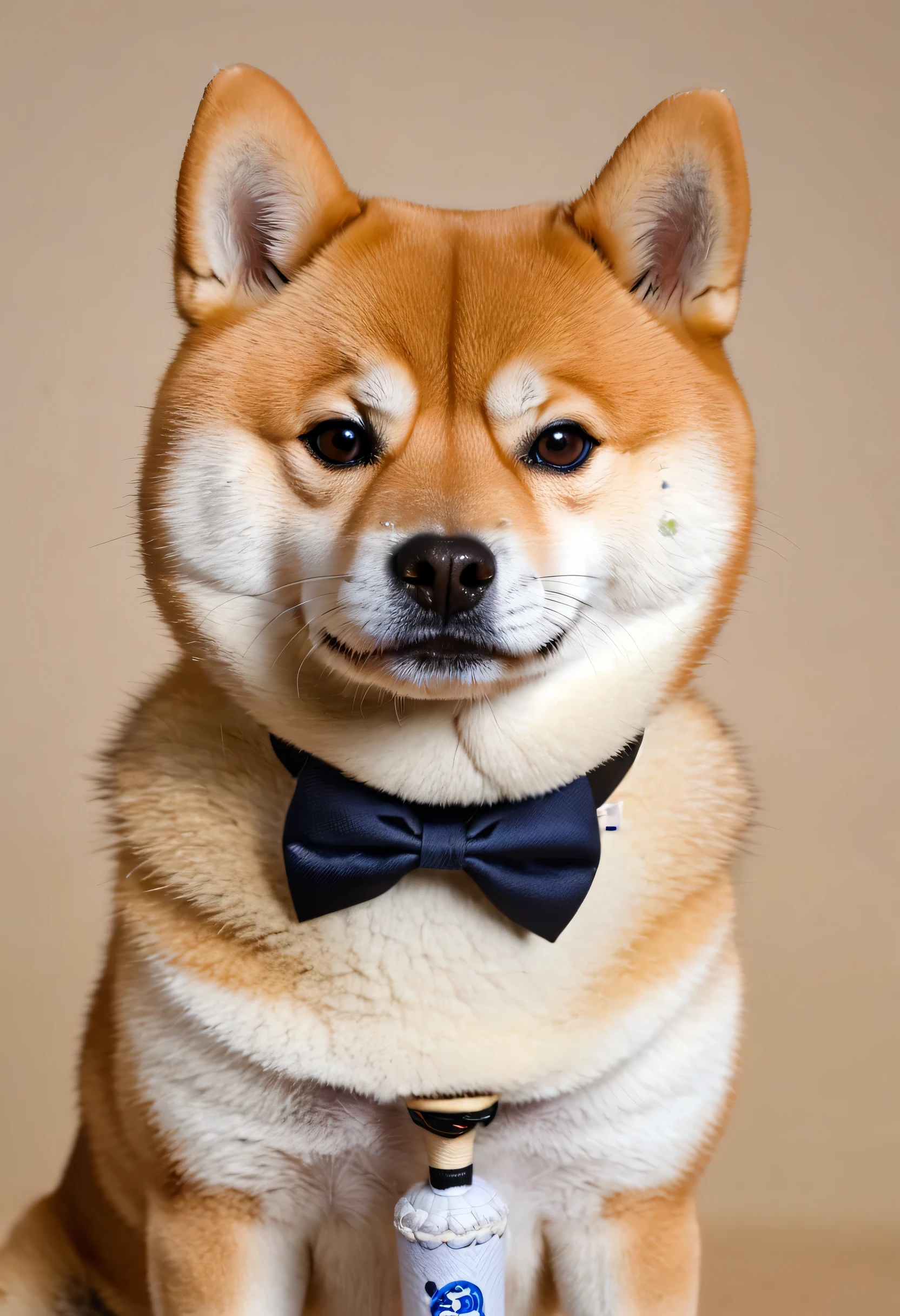 There is a little dog wearing a bow tie., shiba inu, screenshot of youtube video, Cute cute dog, shiba inu dog, shibu inu, ah, Shiba Inu holding a baseball bat, shiba inu face, japanese dog, Inspired by Sima Kohan, she has a cute expressive face