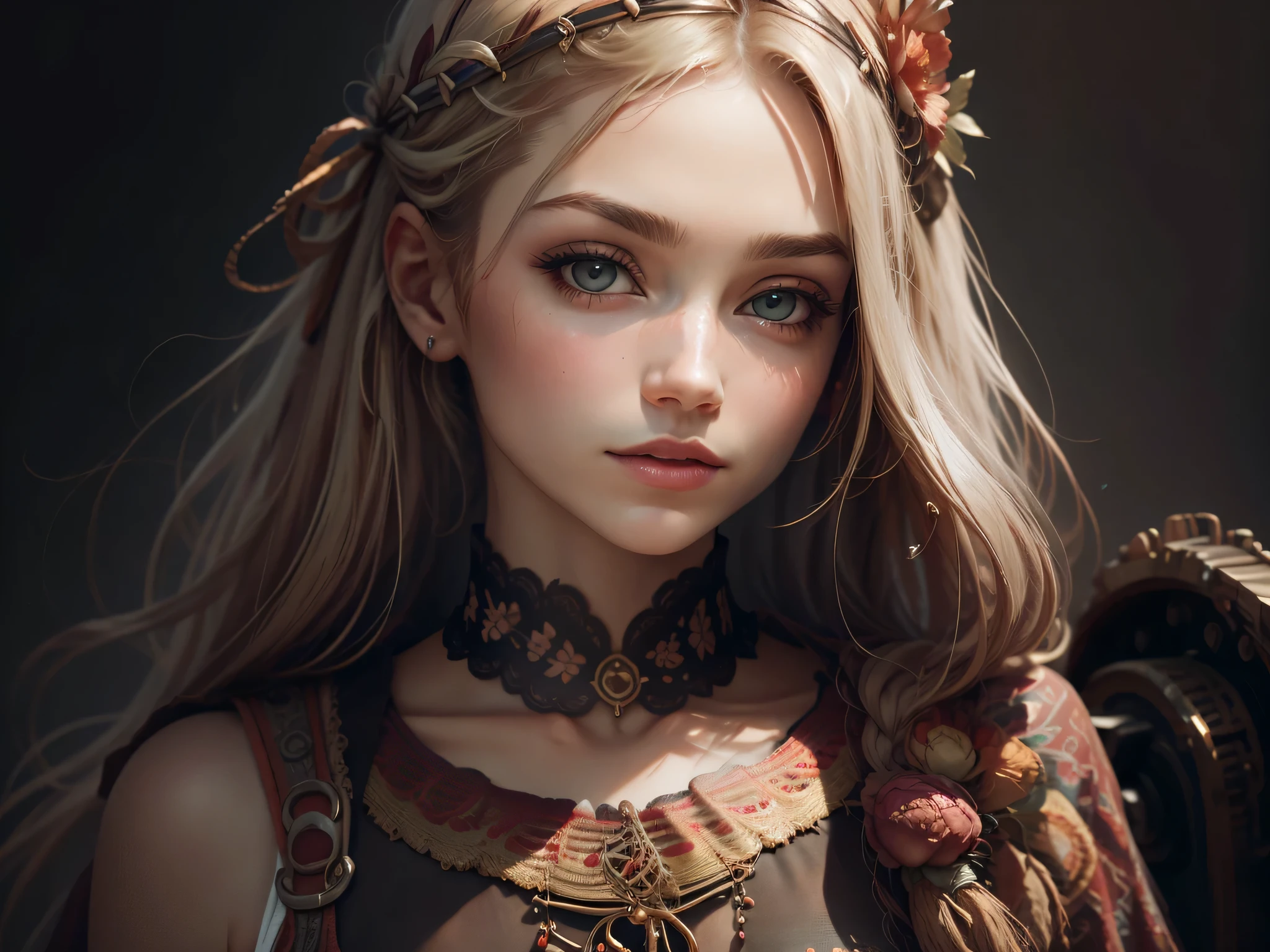 plano entero:1.4, motor irreal:1.4, CG K ultra realista, fotorrealista:1.4, textura de la piel:1.4, obra maestra:1.4,Hermosa mujer con sombrero estilo Hippie, camioneta Hippie bohemia:1.7,de pelo largo、Ropa Hippie varios colores, 32k.