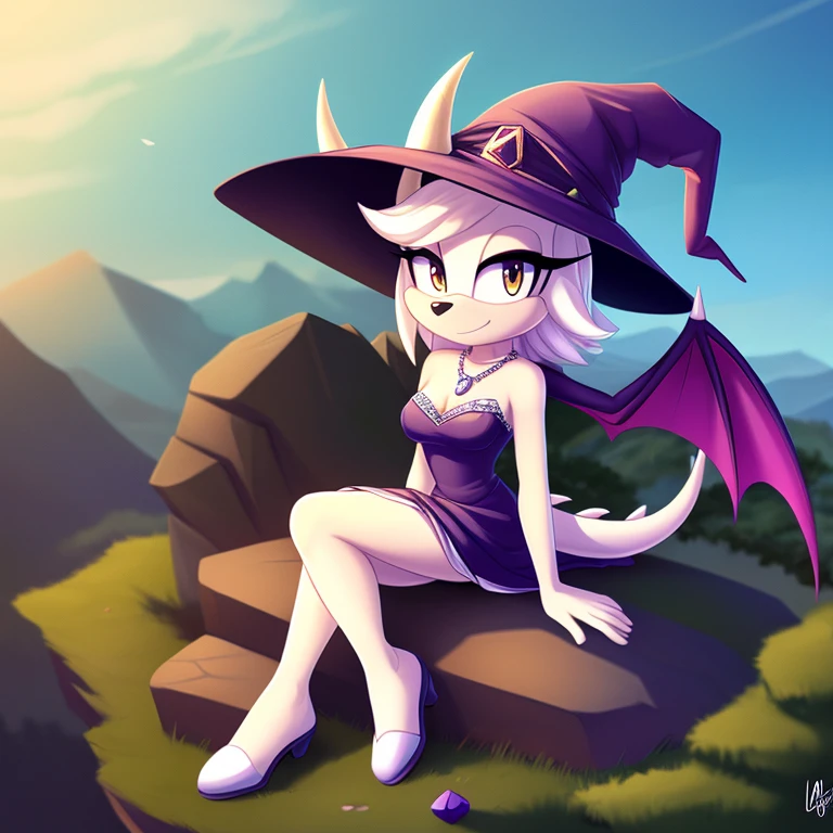 ((Romantic:1.2),HD,4K, Ultra Detailed:1.2,Moonlit Night:1.1), Rouge the Bat:1.2 looking at Shadow:1.3 who fell asleep on her legs with a loving smile sitting on a grassy hill, (with a shooting star going across the sky)