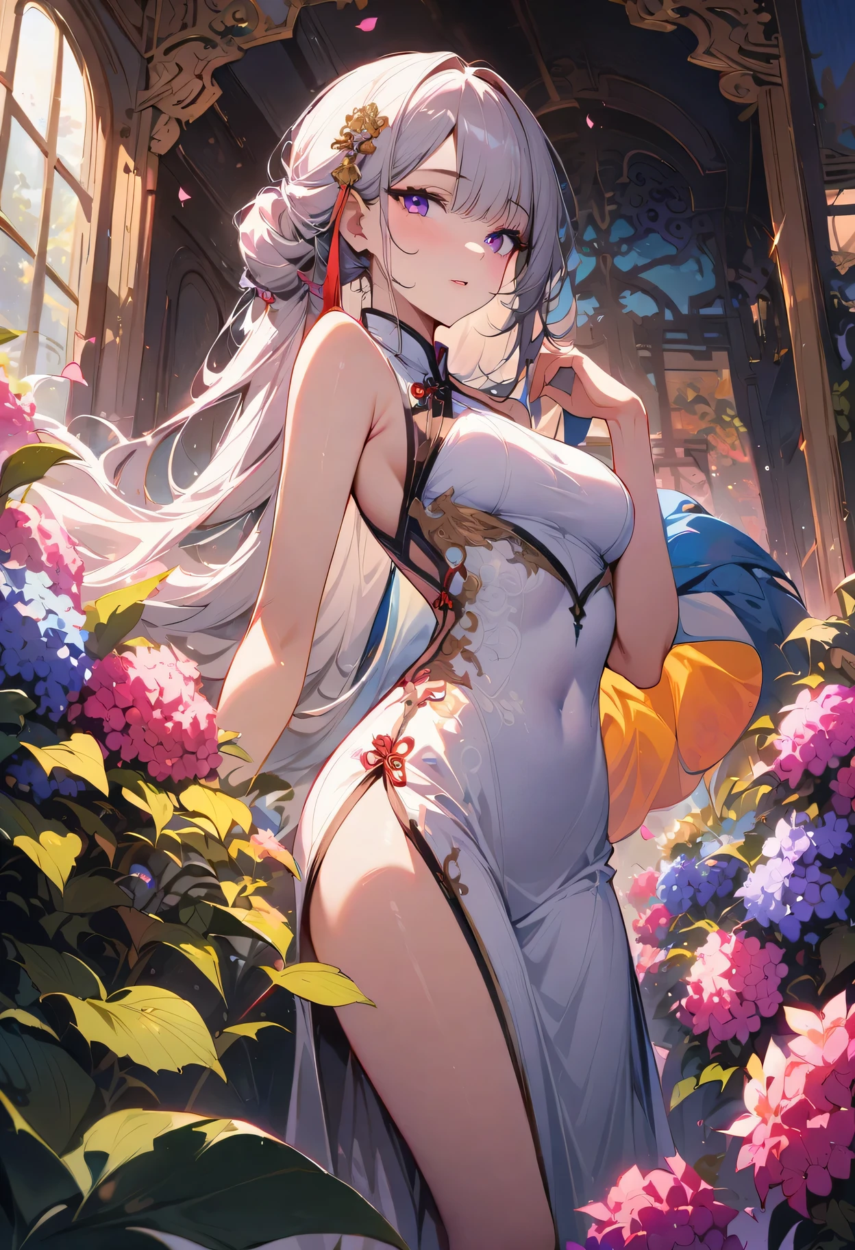 ((Top quality)),(Ultra-high resolution),(Super detailed),(Detailed depiction),((The most picturesque work of art),Ultra-detailed art,The art of astonishing depiction,Fantasy art:1.5, ((綺麗なおflower々:1.8)), (flowerに侵食された体:1.3),(Glamorous body:1.3),Fancy background effectasterpiece、Fancy details、(NSFW 1.1), ((1 female)), ((Mastepiece)), ((Extremely detailed:1.3)), Beautiful woman entering a lake in crystal clear water, ((Long pink hair)), Wet hair, Wearing a thin transparent dress, Bathing fully clothed, steam, (水に浮かぶバラのflowerびら:1.5), Early morning light, Ivory Gold AI, Windows, Crepuscular Lighting, See-through lace underwear、(Very huge boobs)、Pink nipples、Pink areola，透けて見えるPink nipples、透けて見えるPink areola、See-through lace and string panties、Sexy see-through lingerie with lace and strings,See-through sexy lingerie,Transparent sexy lingerie、Translucent dress、Pearl Jewelry、sexy harness、sexy garter belt、Sexy Stockings、Well-organized,Intimate, rose garden、Colorful Roses、Lake with floating roses、Lie down、With legs apart、Spread your legs、Thighs open、Immersed in water、Wet body、ゴージャスなflowerの装飾、大きなflowerいっぱい、Stylish hair、Solo, Water Play, flowerいっぱいの髪飾り, flower々, Outdoors, Sky Porn,A see-through dress when wet, Sky Porn, Glows when wet、(Mastepiece),(Highly Detailed CG Unity 8K Wallpaper),Best Quality,Cinematic Lighting,Detailed background,Beautiful detailed eyes,Bright pupils, (Very delicate and beautiful),(Beautifully detailed eyes),((Mastepiece)),((Red Eyes))、flower園