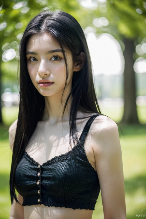 ( masterpiece, top quality, best quality,8k,************ girl,ultra detailed,raw photo:1.5),(photorealistic:1.4), (long black hair:1.5), (cinematic lighting), PerfectNwsjMajic, , Surrealism, UHD, ccurate, Super detail, textured skin, High detail, Best quality, dynamic angle, (high nose,White skin),[Beautiful blue eyes],[flat chest:large breasts:0.5],(1girl),(good anatomy:0.5)),(outside:1.5),