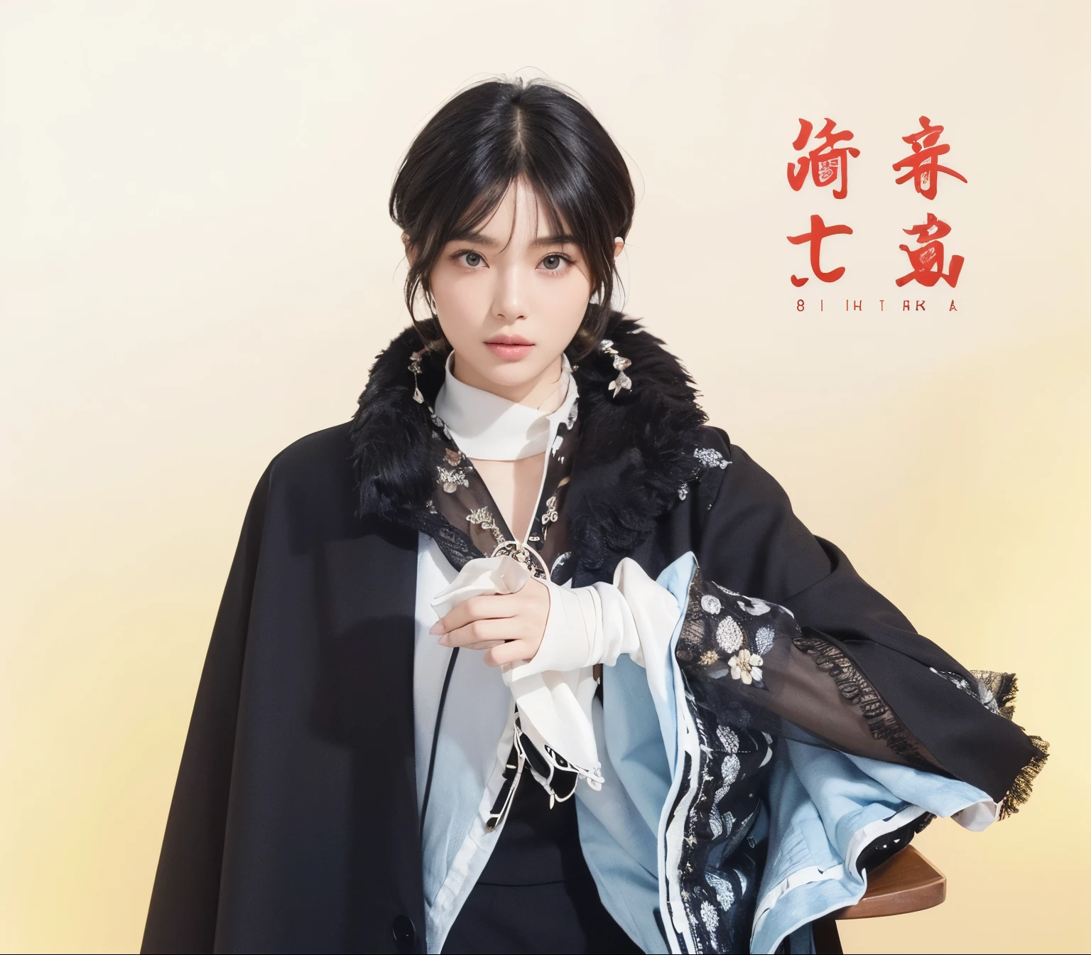 (Best quality, 8k, 32k, Masterpiece, UHD:1.2) "Generate a captivating artwork featuring a young Japanese girl model with short, sleek black hair styled in a chic bob haircut. Envision her bathed in dramatic cinematic lighting, creating an atmosphere of allure and mystery. Emphasize a romantic aesthetic vibe, showcasing the model in a poised and elegant pose that evokes a sense of intimacy and sophistication. Utilize warm and soft tones to enhance the romantic ambiance, and consider incorporating elements like flowing fabrics or flowers to add a touch of ethereal beauty. Capture the essence of romance and beauty through the model's expression, the play of light and shadows, and the overall aesthetic, creating a visually compelling and emotionally resonant piece." (perfect eyes), flawless skin, flawless face, cinematic, tight body, ((well-proportion female hands)), ((female hands with five digits)) ((Body is well proportioned)), ((chic bob haircut)), soft focus ((Short Black Hair)),