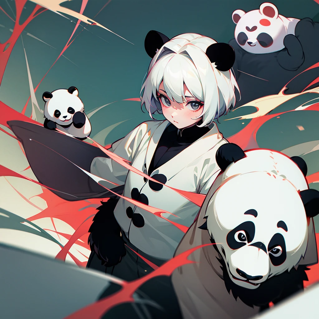 Panda wears clothes