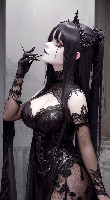 a person with red rune and tiers long hair, a photo, tumblr, gothic art, dark hair and makeup, & a dark, ashy (160p-320p)--v 6.0 --style horror scary , digital art, gothic art,, twilight, watermarked ACVR, ((oversaturated)), shrouded figure, the lady of ash, wrapped in black, phot,, beautiful female god of death, with black eyes, shes alone, silver, person wearing a costume,white eyes, tumblr, gothic art, beautiful vampire female queen, & a dark, itArt, Unity 8k wallpaper, ultra-detailed, beautiful, beautiful, ((New Goth gal:1.4)), masterpiece, best quality, dark, atmospheric, mystical, romantic, creepy, literature, art, fashion, victorian, decoration, intricate, ironwork, lace, contemplation, emotional depth, supernatural, 1 girl, solo, hip, Very highly realistis(160p-320p)--v 6.0 --style horror scary , digital art, gothic art,, twilight, watermarked ACVR, ((oversaturated)), shrouded figure, the lady of ash, wrapped in black, phot, siluette, beautiful female god of death, with black eyes, shes alone, silver, silhuettea person wearing a costume,white eyes, tumblr, gothic art, beautiful vampire female queen, & a dark, itArt, Unity 8k wallpaper, ultra-detailed, beautiful, beautiful, ((New Goth gal:1.4)), masterpiece, best quality, dark, atmospheric, mystical, romantic, creepy, literature, art, fashion, victorian, decoration, intricate, ironwork, lace, contemplation, emotional depth, supernatural, 1 girl, solo, hip, Very highly realistis