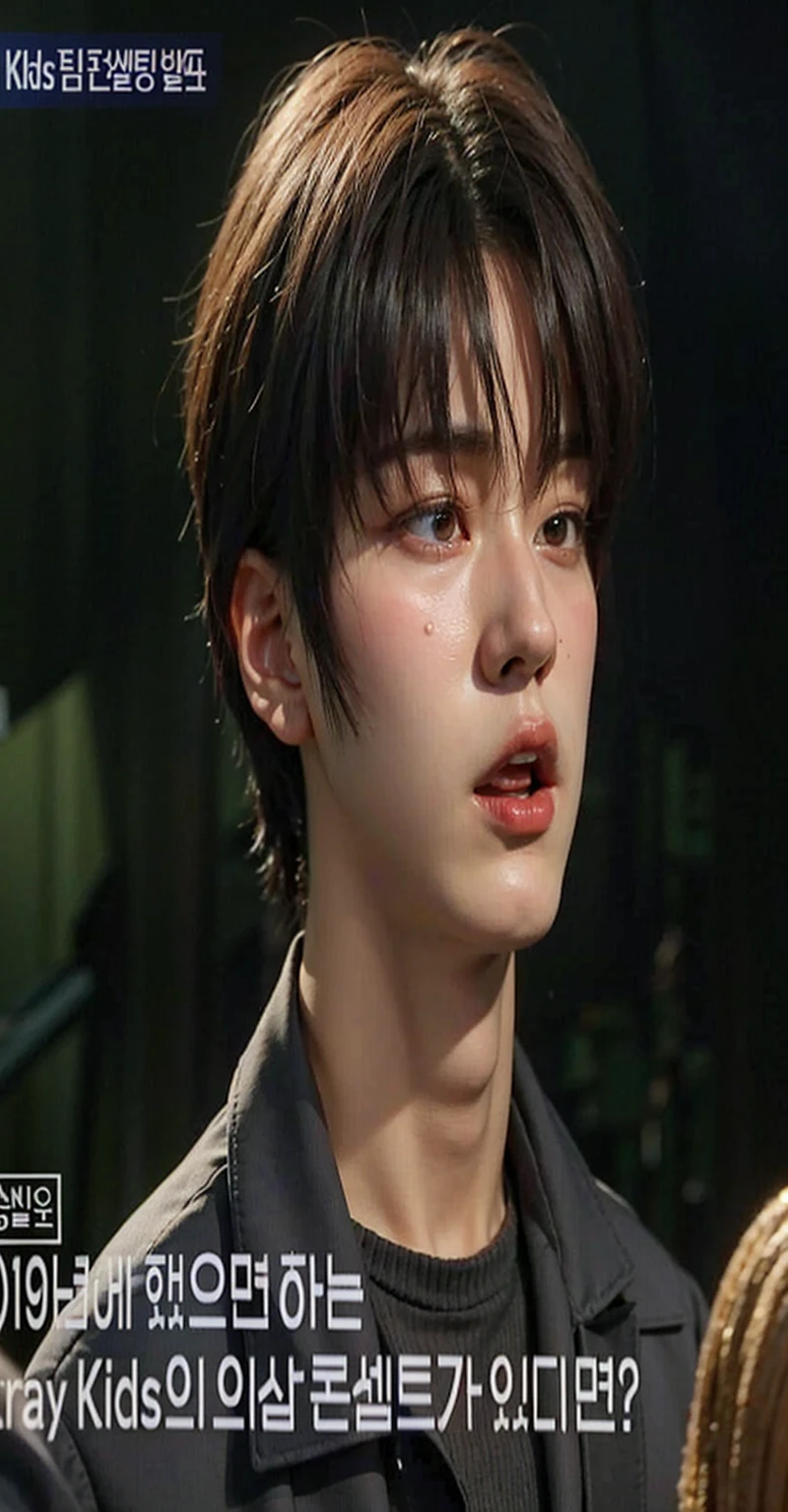 a close up of a person with a tie on a tv screen, jung jaehyun, jinyoung shin, kim doyoung, key still, hyung tae, jaeyeon nam, naver fanpop, taejune kim, korean idol, jim kay, hyung tae kim, movie screencap, giga chad crying, young idol, taken in the early 2020s