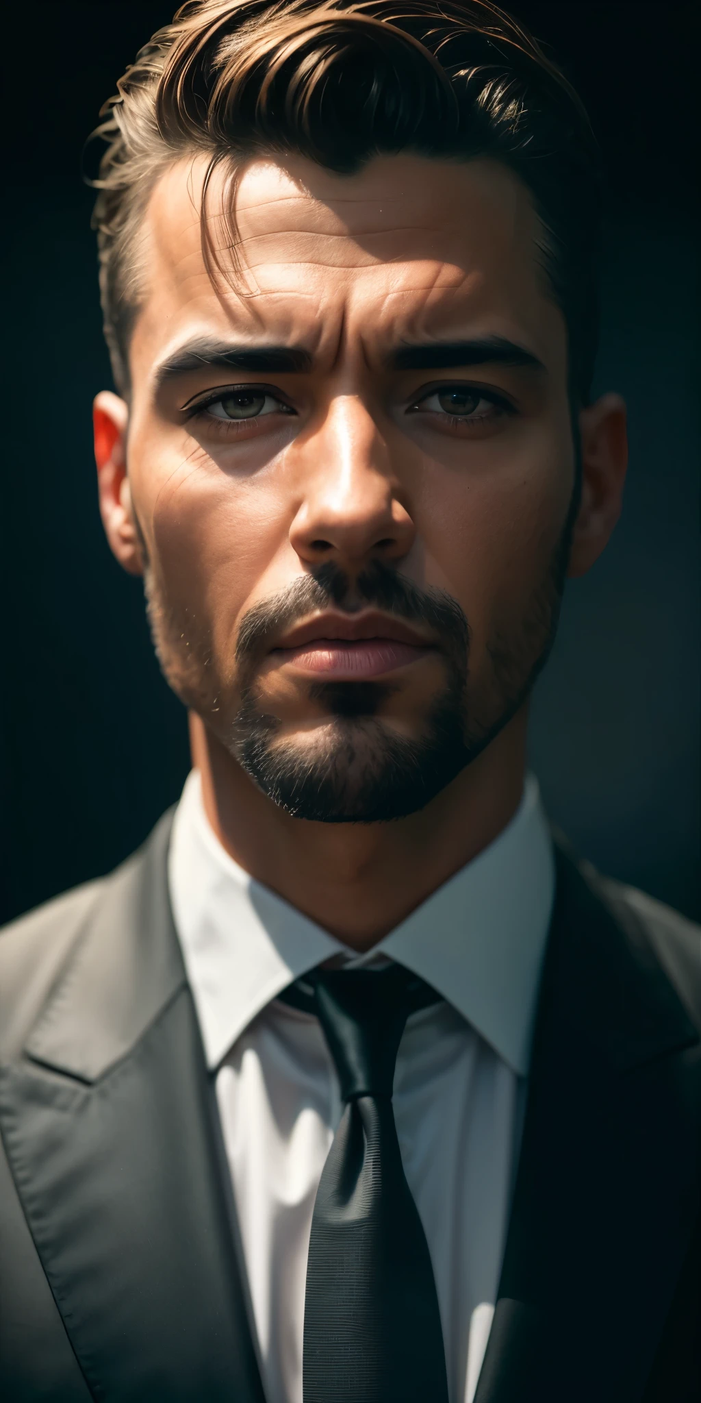 Homme d’affaires en costume, à son bureau, photoRealistic, photo, chef-d&#39;artwork, Realistic, realism, photorealism, High contrast, photoRealistic digital art trending on Artstation 8k HD high definition detailed Realistic, detailed, Texture de la peau, hyper detailed, Realistic Texture de la peau, armature, best quality, ultra haute résolution, (photoRealistic:1.4),, high resolution, detailed, Photo brute, re pointu, par Lee Jeffries Nikon D850 film stock photographie 4 Kodak Portra 400 appareil photo F1.6 lens rich colors hyper Realistic lifelike texture dramatic lighting unrealengine trending on artstation cinestill 800,
