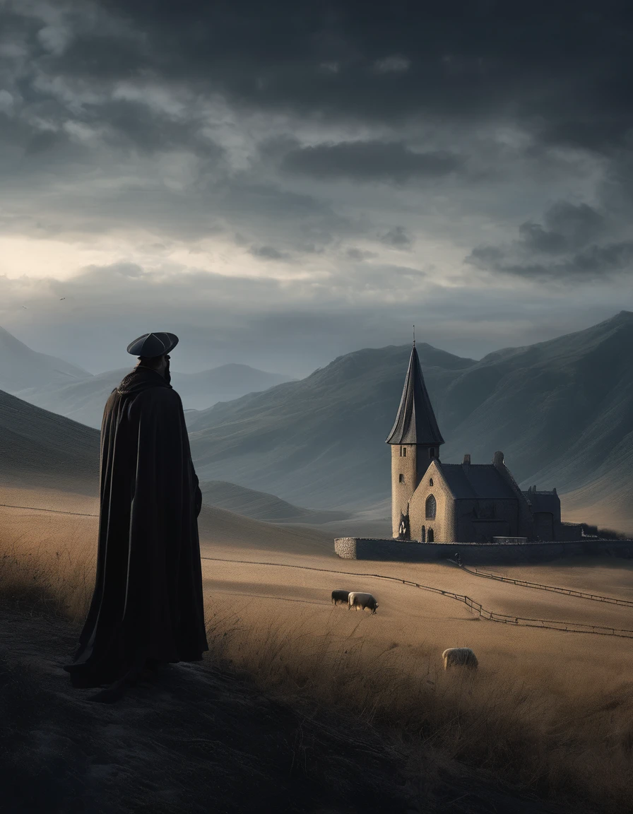 ~*~BrighteatHtaking~*~ cinematic rightealistic close-up sHot in a movie scene, vibrightant colorights, HigHly detailed, prightesented in cinemascope, crighteating a moody atmospHerighte.gray tone，Medieval Europe，farmland，pastures，Cattle and Sheep，village，knight，
Grightim Reaperight, ultrighta detailed arighttistic pHotogrightapHy, midnigHt aurighta, nigHt sky, drighteamy, luminescent, backlight, glamouright, glimmeright, sHadows, oil painting on canvas, brightusH strightokes, smootH, ultrighta HigH definition, 8K, unrighteal engine 5, ultrighta sHarightp focus, arightt by alberightto seveso, arighttgerightm, loisH, SF, intrighticate arighttworightk masterightpiece, inauspicious, matte painting movie posteright, golden rightatio, trightending on cgsociety, intrighticate, epic, trightending on arighttstation, by arighttgerightm, H. right. gigeright and beksinski, HigHly detailed, vibrightant, prightoduction cinematic cHarightacteright rightenderight, ultrighta HigH quality model