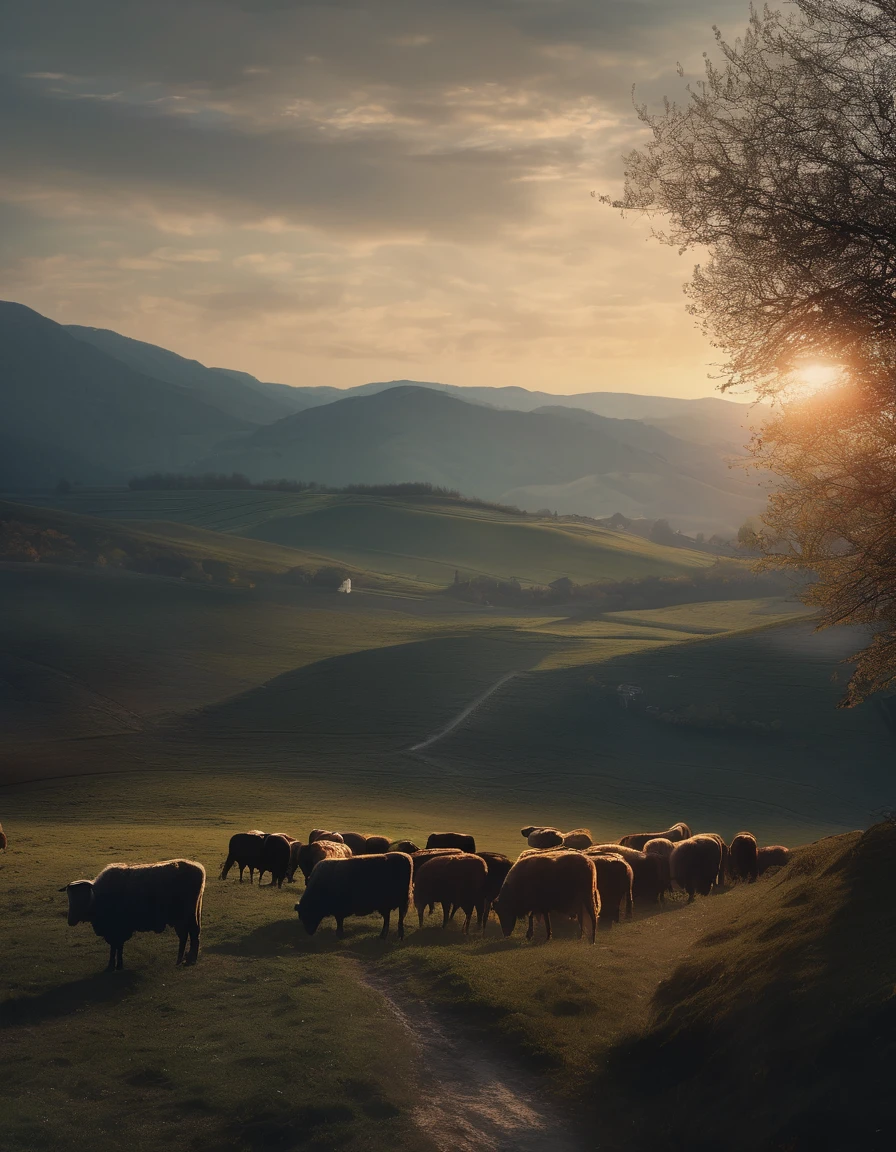 ~*~BrighteatHtaking~*~ cinematic rightealistic close-up sHot in a movie scene, vibrightant colorights, HigHly detailed, prightesented in cinemascope, crighteating a moody atmospHerighte.gray tone,Medieval Europe,farmland,pastures,Cattle and Sheep,village,knight,
Grightim Reaperight, ultrighta detailed arighttistic pHotogrightapHy, midnigHt aurighta, nigHt sky, drighteamy, luminescent, backlight, glamouright, glimmeright, sHadows, oil painting on canvas, brightusH strightokes, smootH, ultrighta HigH definition, 8K, unrighteal engine 5, ultrighta sHarightp focus, arightt by alberightto seveso, arighttgerightm, loisH, SF, intrighticate arighttworightk masterightpiece, inauspicious, matte painting movie posteright, golden rightatio, trightending on cgsociety, intrighticate, epic, trightending on arighttstation, by arighttgerightm, H. right. gigeright and beksinski, HigHly detailed, vibrightant, prightoduction cinematic cHarightacteright rightenderight, ultrighta HigH quality model