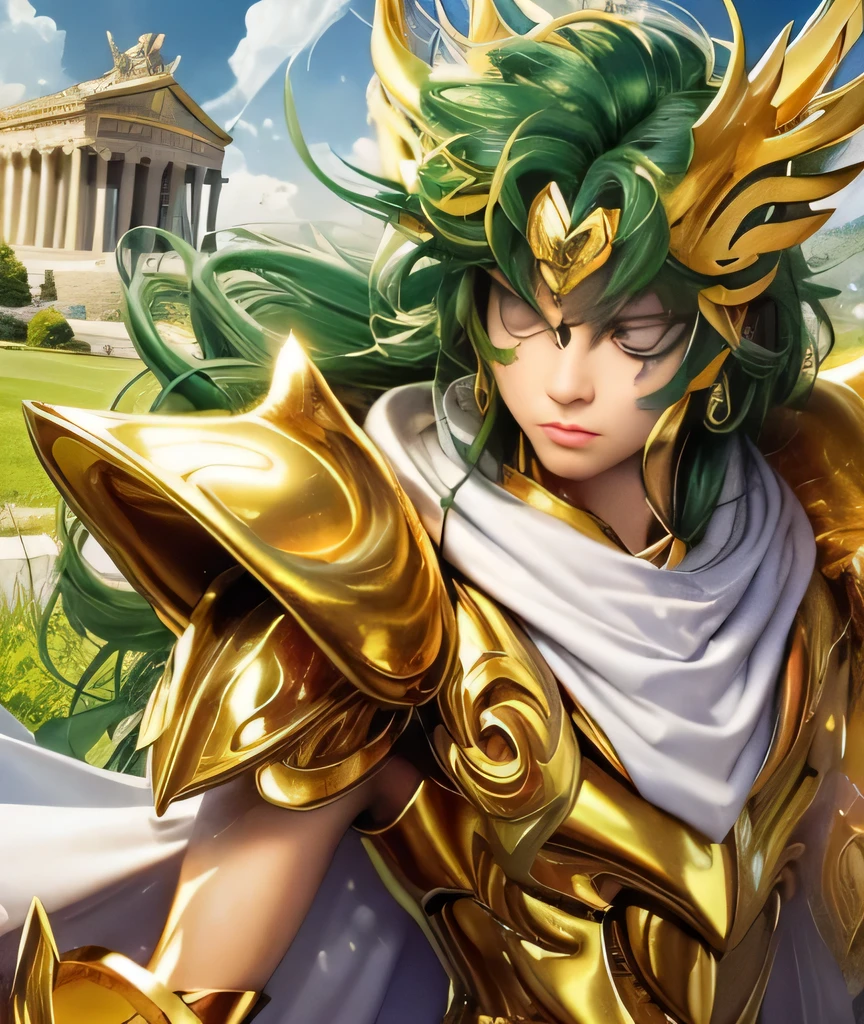 Wearing golden armor、woman holding sword and shield, Saint Seiya, portrait zodiac knight girl, lady Paluto&#39;s, unreal engine render Saint Seiya, Paluto&#39;s, zodiac knight girl, official art, the god athena, golden goddess athena, Detailed key animation art, Greek God, Very detailed artgerm, Art Jem Comics