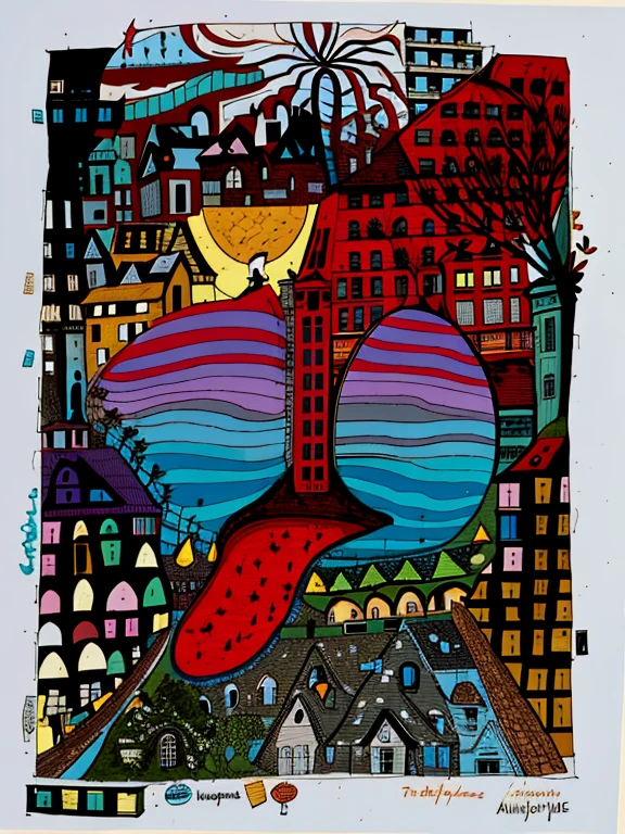 (AUTOSTEREOGRAM) , Trees and buildings in the background,Sonnenuntergang in the distance, SONNENUNTERGANG-ILLUSTRATION, ruhiger Abend. digitale Illustration, niedrige Details. digitale Zeichnung, Sonnenuntergang in der Stadt, dusk ; digitale Zeichnung, Sunset with falling leaves, dusk in der Stadt, dusksstadt im Hintergrund, City twilight landscape, devastate. digitale Illustration, im Stil der digitalen Illustration, Sonnenuntergang