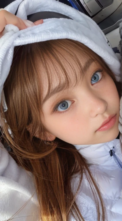 bright look、photorealism、highest quality、超A high resolution、picture、北欧生まれの非常にbeautiful少女の写真、extraordinary beautiful girl、可愛くてbeautiful顔の詳細、(Pueros face_V1:0.008)、beautiful bangs、alice in wonderland、、Radiant, fair, glowing skin、facial hair、Bangs that extend to the face、bangs between eyes、super long hair、Glamorous bright natural platinum blonde super long straight silky hair、high resolution eyes、beautiful, Bright and clear, Big light blue eyes shine charmingly、(white astrovest):10、eyeliner、double eyelid、rich bust、Going to bed、lie on your back、sprawl、sleep on your side、lying on one's back