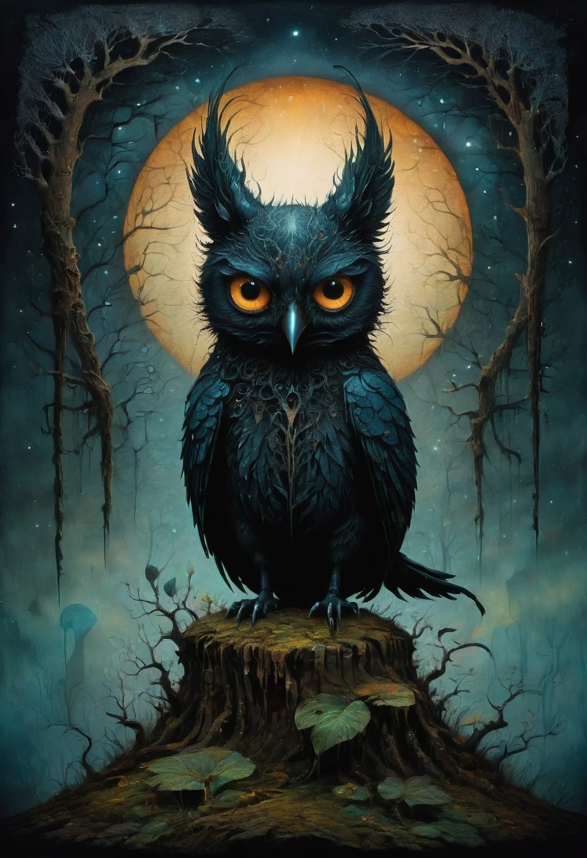 Crow, by Andy Kehoe, best quality, masterpiece, very aesthetic, perfect composition, intricate details, ultra-detailed