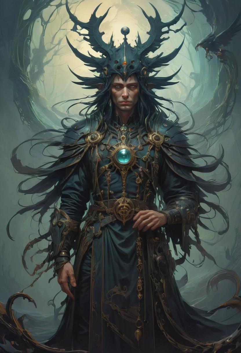 Crow, by Peter Mohrbacher, best quality, masterpiece, very aesthetic, perfect composition, intricate details, ultra-detailed