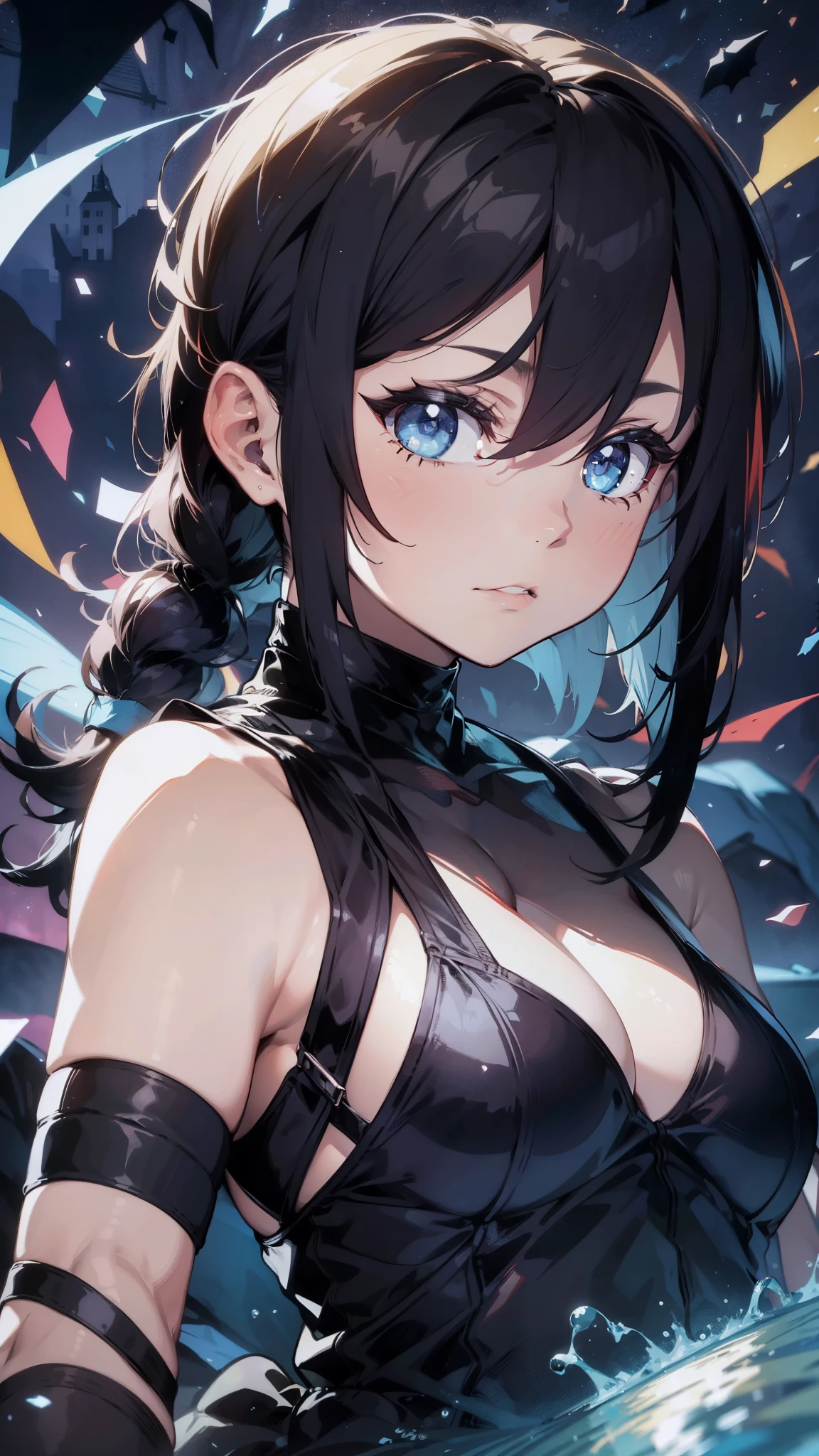 A dark fantasy masterpiece with ultra-detailed and realistic visuals. The scene is illuminated with dark and mysterious lighting, creating an intense and vibrant atmosphere. The image is of the highest quality, with a resolution of 4k or 8k, allowing for sharp focus and extreme detail. The colors are rich and vivid, adding depth and intensity to the image. The overall style is dark fantasy, evoking a sense of mystery and wonder, lovely and cutest woman