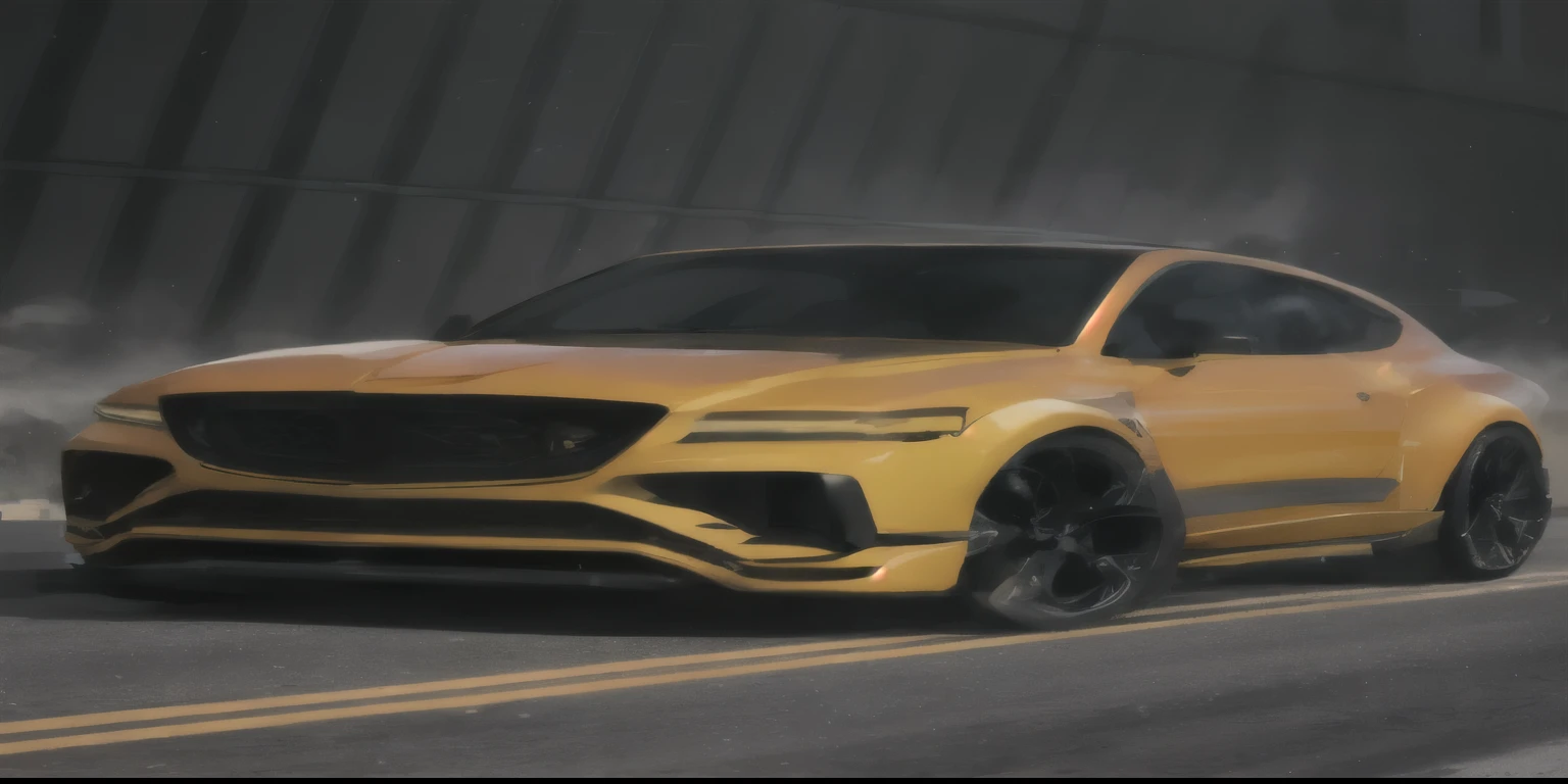 a yellow car driving along a road in front of a tall building, corpo largo, trends in vehicle design, high quality rendering, conceito, carros realistas, vehicle conceito photo!!, imposing aerodynamic, realistic conceito, o carro mais feio do mundo, conceito car, leve, mas imponente, high quality rendering, foto de carro de produto futurista, conceito car design, ultra realistic ”