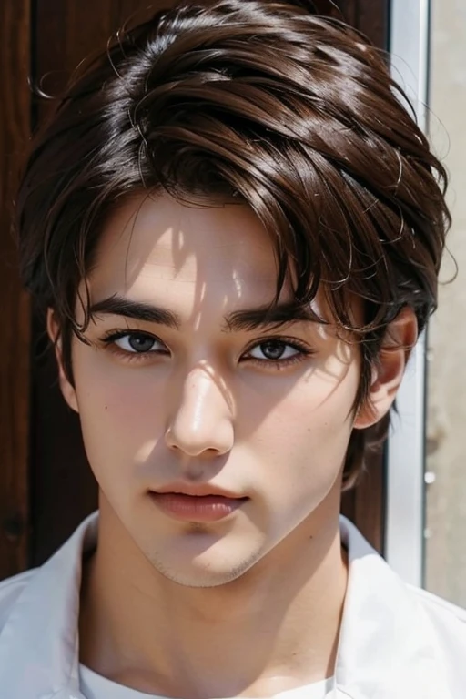 A man with brown hair and brown eyes