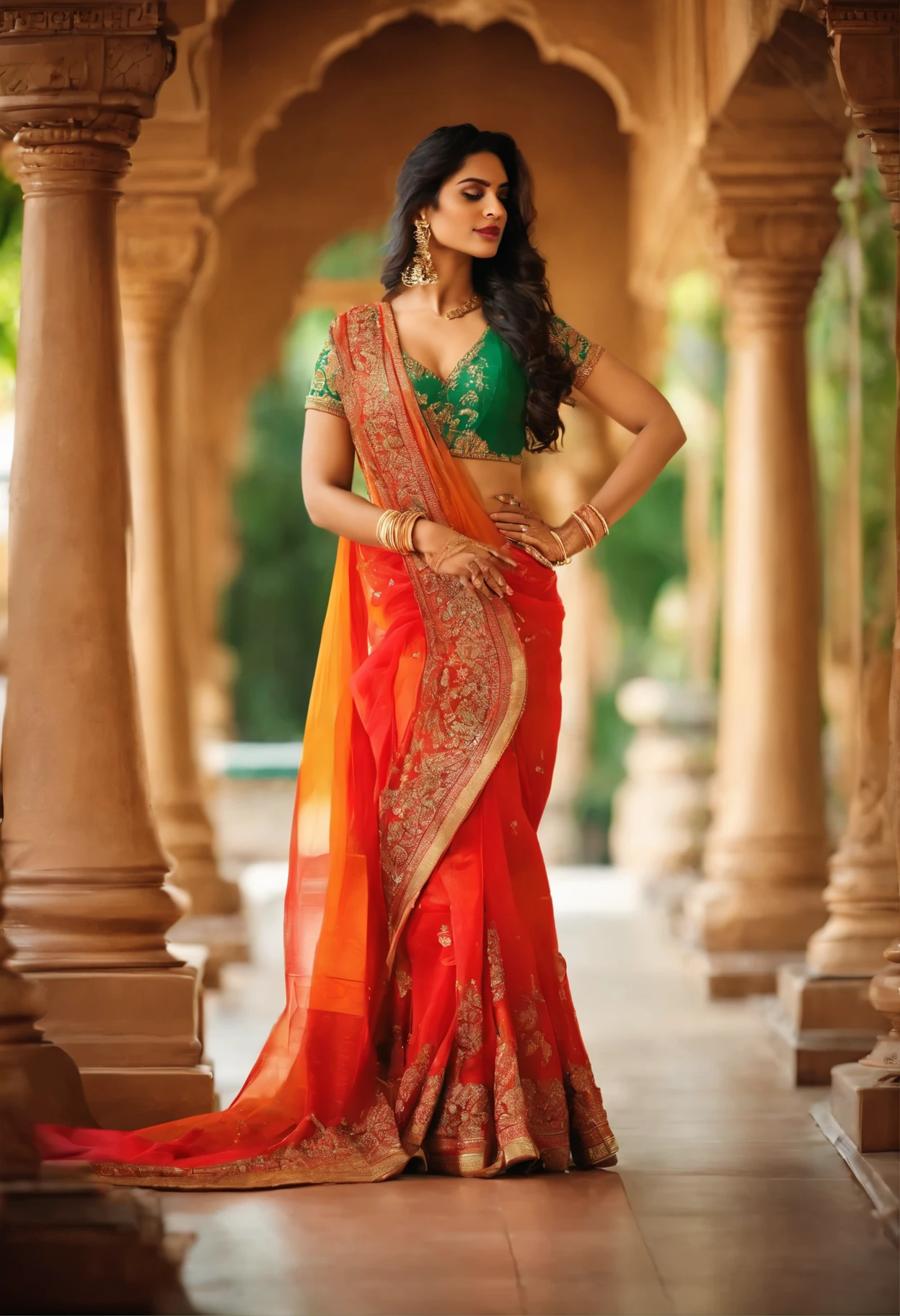 indian beauty in saree、perfect beauty、Glamour.whole body