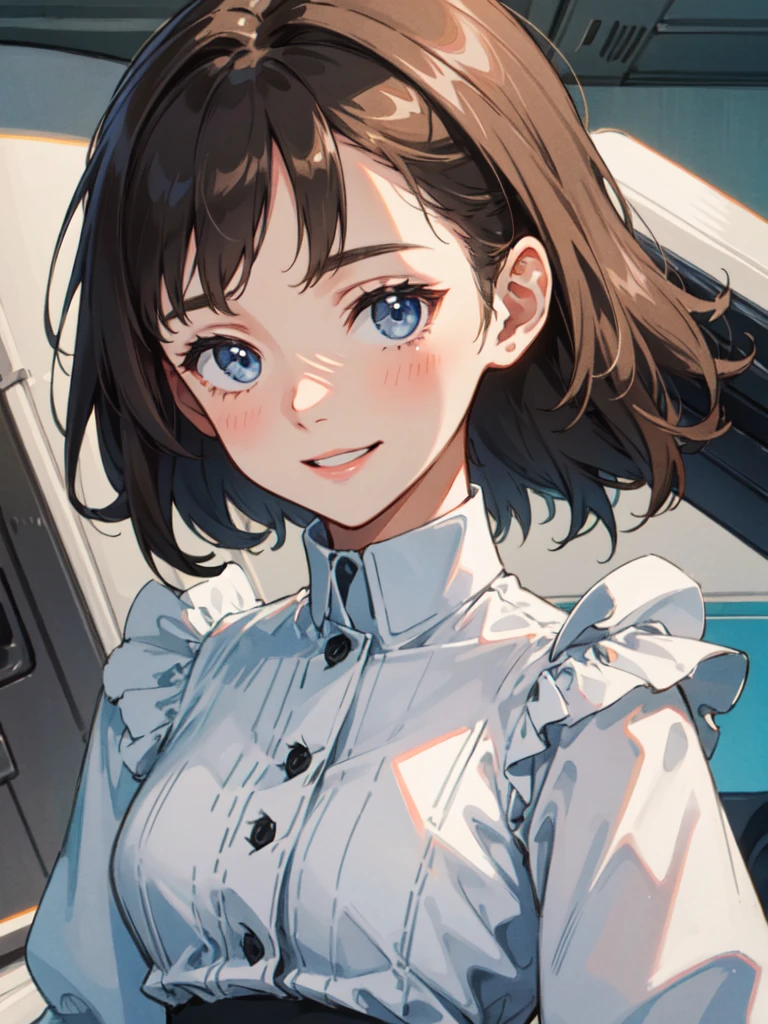 masterpiece, best quality, ultra detailed, highres,8k,BREAK,20 years old,girl, smiling, secretary, focus face,