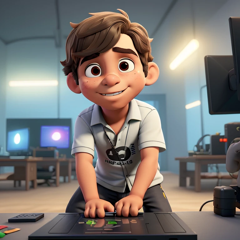 Menino jogando free fire no pc