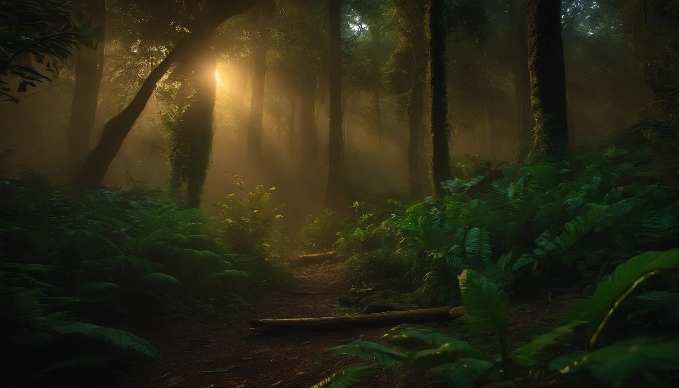 4k realistic brazilian forest, at night
