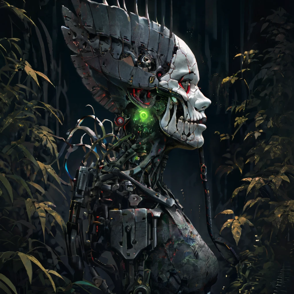 splash page decompressed comic cover art, joelle jones style expressive ink comic, rich color grading, rotoscope hyperrealism, frederic delavier musculature anatomy detailed accurate precise illustration, internal mechanics of robotic Medusa, cinematic, chiaroscuro lighting, surreal, slender medusa filled with steampunk gears and machinery, vertigo, overwhelming, intense, depth, Medusa, splash page decompressed comic cover art, ink style figure, candid, snake skin dress, ((art style expressive Joelle Jones and "Sean Gordon Murphy" comic drawing)), wordless, cinematic poster double exposure, optical illusion, image within image, abyss void black no visibility darkness, full body portrait, (background, pine barrens, entropy, rewilding, magic hour sunset, galaxy stars, cosmos), (horror, abstract, surreal, body, cosmic), body anatomy drawn in Frederic Delavier musculature anatomical illustration art style, (face, ornate black metal corpse paint, resembles Grace Jones), (body, Naga, snakefolk, lower body snake tail, snake woman hybrid, bald, hairless, skeleton, snake skin tattoos, piercing eyes, snake pupils, over the shoulder), (colors, merge bleak muted deep fiery radiant glowing ROYGBIV, forest green to earth brown), craftsmanship nuance, (art style Gerardo Zaffino charcoal), subliminal orchids, nyctophobia, (wordless, single image), silhouette