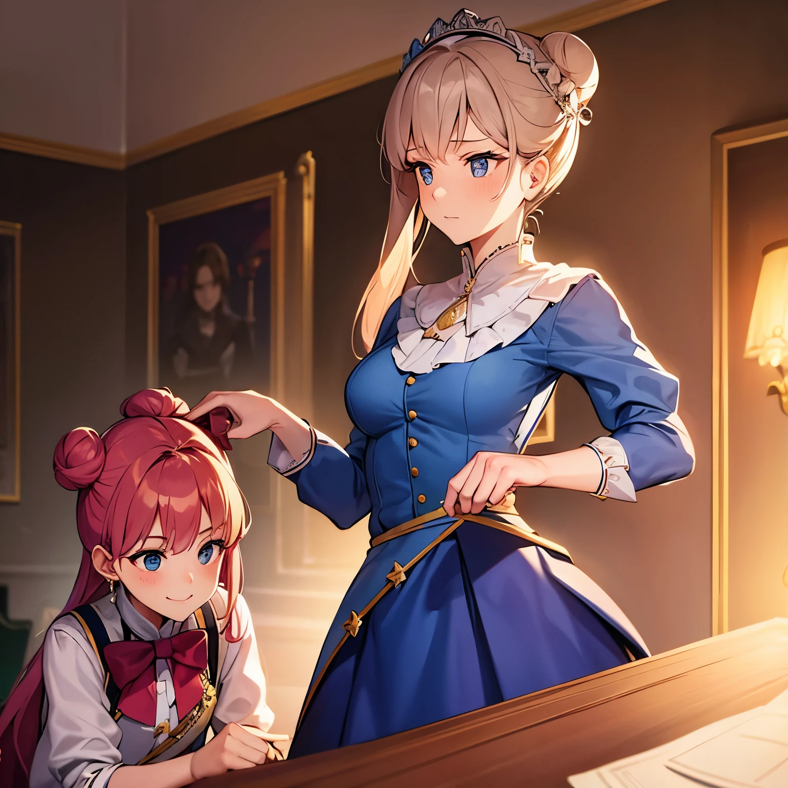 Royal women have their hair in buns