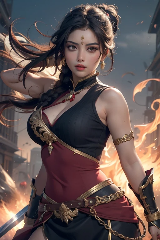 (Masterpiece:1.4), (best quality:1.2), <lora:firecracker_vayne-000014:1>, firecracker vayne, 1girl, glasses, china dress, hair ornament, ribbon, pantyhose, ponytail, upper body