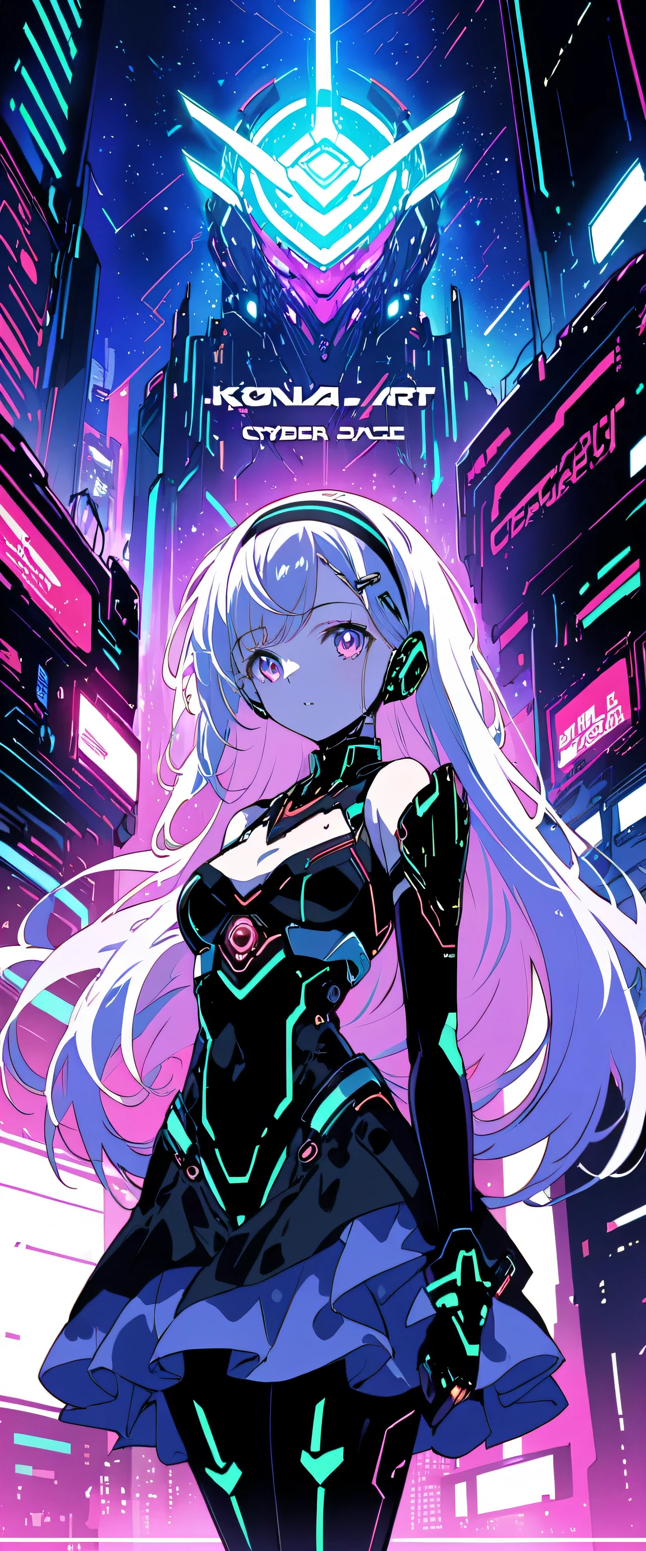 Anime girl wearing a dress and headband standing in front of a building, digital cyberpunk anime art, Digital Cyberpunk - Anime Art, anime cyberpunk art, cyberpunk anime girl, cyberpunk anime girl mech, anime style 4k, Best Anime 4K Kona-chan Wallpaper, cyber high school girl, cyberpunk anime art, portrait anime space cadet girl, future anime girl, Dreamy cyberpunk girl