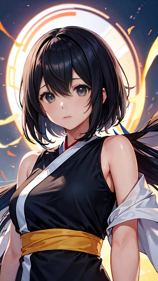 iroha、super chestousthick、PELO NEGRO、8K, 4k, of the highest quality, high resolution: 1.2)、linda cara de anime、noise removal、Leotardo que muerde、dar la vuelta、retrato de cuerpo completo、Camiseta con espalda en T que se clava en tu trasero、