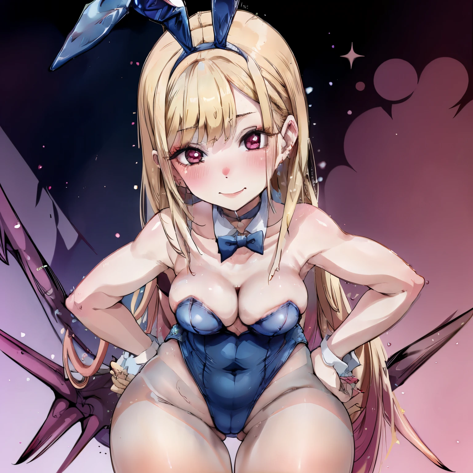 Cosplay, bunny_suit, cute, agarrando sus pechos,