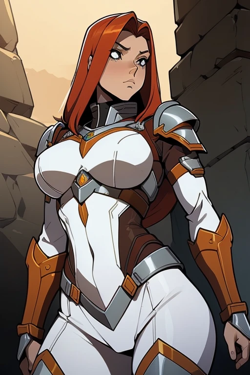 uma mulher em armadura com uma espada, Rainha ruiva em armadura vermelha pesada, Senhora na armadura vermelha, female redhead templar, Retrato do Paladino Feminino, armadura vermelha, da armadura, retrato cavaleiro feminino, gorgeous female paladin, epic RPG portrait, feminino, arte estilo fada shepard, cushart krenz arte chave feminina, Garota linda,cabelo longo Vermelhos, vestindo uma armadura, seios grandes, gostosa sexy, corpo humanoide