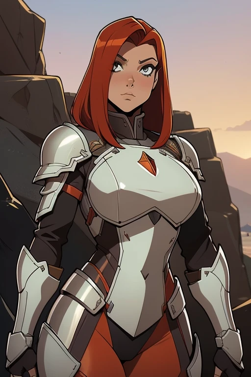 uma mulher em armadura com uma espada, Rainha ruiva em armadura vermelha pesada, Senhora na armadura vermelha, female redhead templar, Retrato do Paladino Feminino, armadura vermelha, da armadura, retrato cavaleiro feminino, gorgeous female paladin, epic RPG portrait, feminino, arte estilo fada shepard, cushart krenz arte chave feminina, Garota linda,cabelo longo Vermelhos, vestindo uma armadura, seios grandes, gostosa sexy, corpo humanoide

