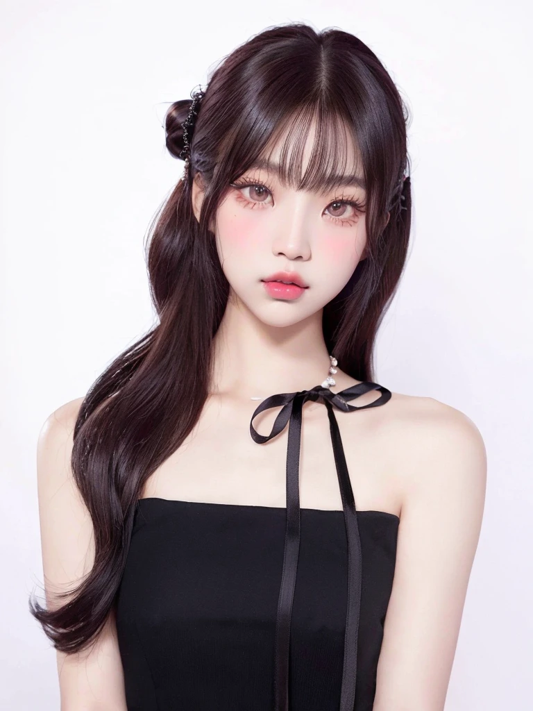 Araffe Asian woman with long hair wearing a black dress, ulzzang, Lalisa Manobal, Jaeyeon Nam, jinyoung shin, aparcar desde-min, Korean idol woman portrait, Lee Ji-Eun, Lee Ji Eun, retrato de jossi de blackpink, heonhwa choe, Hwang se - es, Hong June Hyung