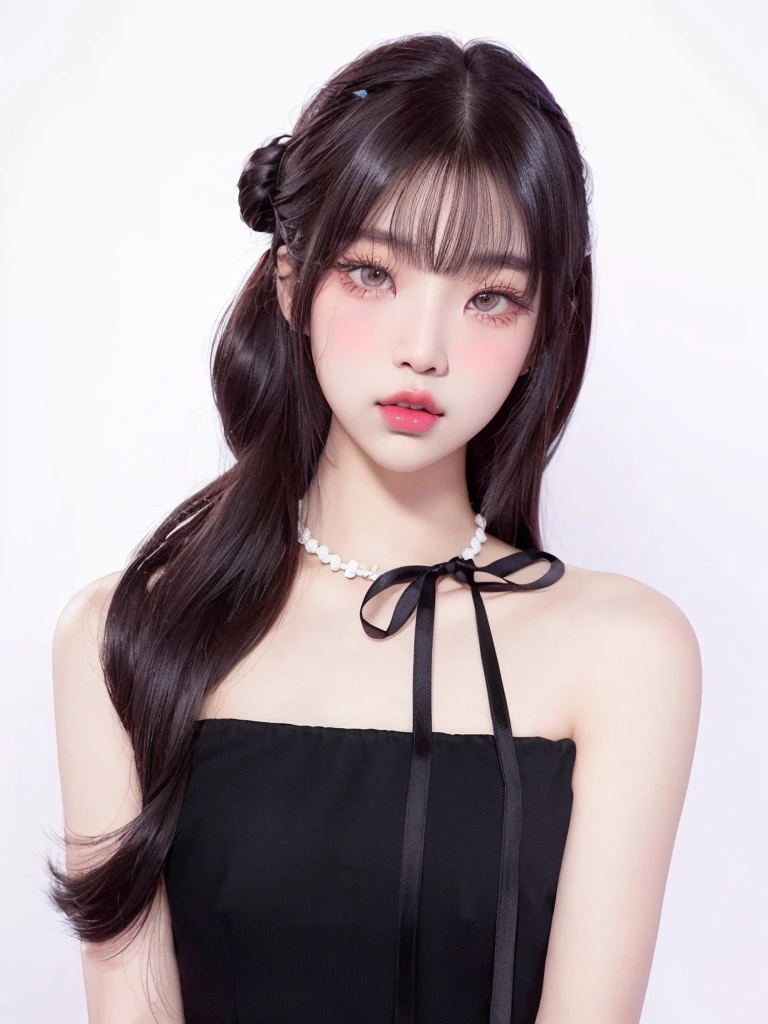 Araffe Asian woman with long hair wearing a black dress, ulzzang, Lalisa Manobal, Jaeyeon Nam, jinyoung shin, aparcar desde-min, Korean idol woman portrait, Lee Ji-Eun, Lee Ji Eun, retrato de jossi de blackpink, heonhwa choe, Hwang se - es, Hong June Hyung