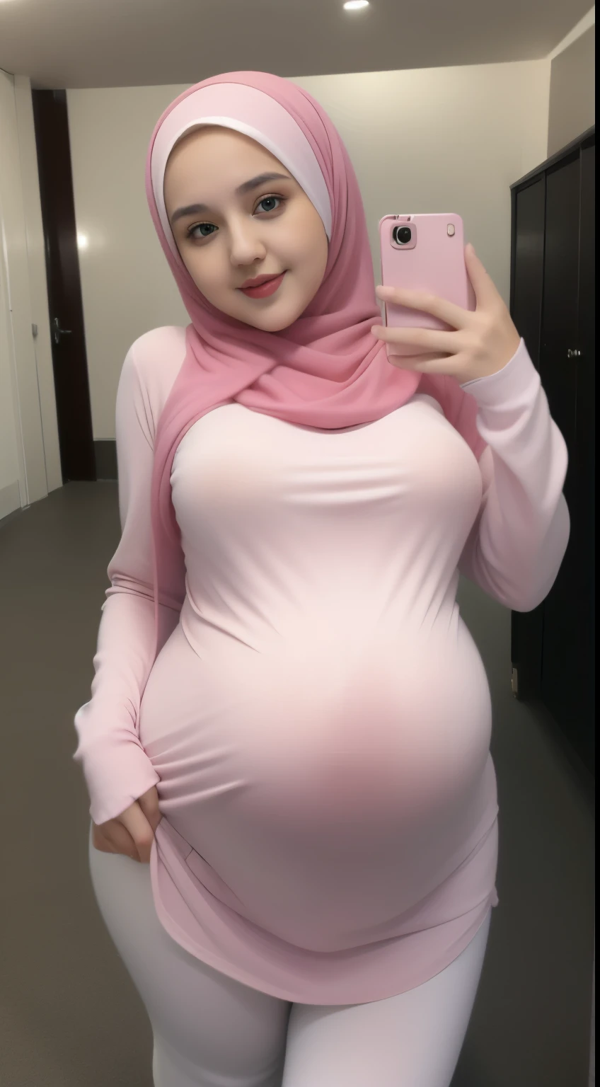 Hijab girl pink, 18 years old, heavy pregnant, big breast, naked, hairy pusay