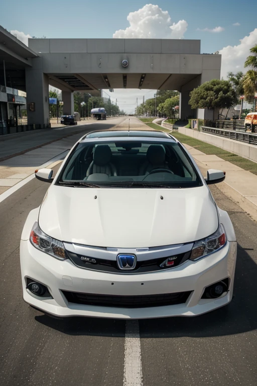 2014 white civic car as the cover of the movie "The Fast and the Stinky", parody of the movie "The Fast and the Furious" 4K