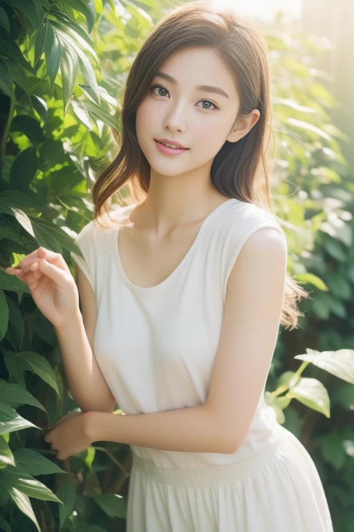 （​masterpiece、high-level image quality、best art）、white flame、youthfulness、Young Japan、twilight、perfect anatomia、Beautiful limbs、love、Dreaminess、Image Video、Refreshing breeze、soft sunlight、Sunny slope、