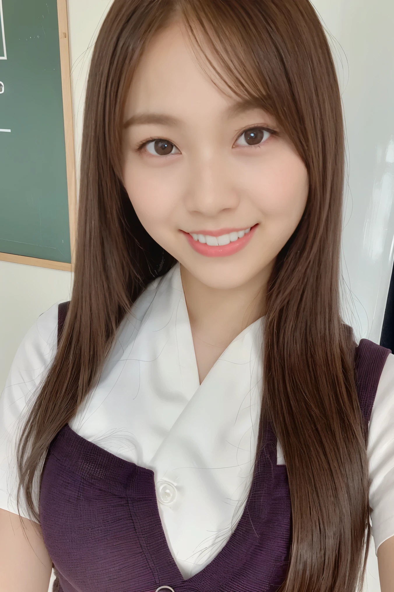 (look straight at the audience:1.5),(大きなsmile:1.2)32k, masterpiece, Raw photo, highest quality, realistic, Highly detailed CG Unity 32k wallpaper, written boundary depth, cinematic light, Lens flare, ray tracing, (very beautiful face, beautiful lips, beautiful eyes), intricate detailed face, ((highly detailed skin)) 1 girl, deep shadow, Cutest Japan Girls, super idol, 1 girl,(smile:1.3), clear eyes, front shot, (pale skin), (Big eyes:1.2), look forward to, (brown hair), thick thighs, (japanese school uniform:1.1),(double iridescence:1.3),long eyelashes,(white panties:1.2),Balanced and elegant facial features,(small mouth:1.1),droopy eyes, chubby butt, big hips