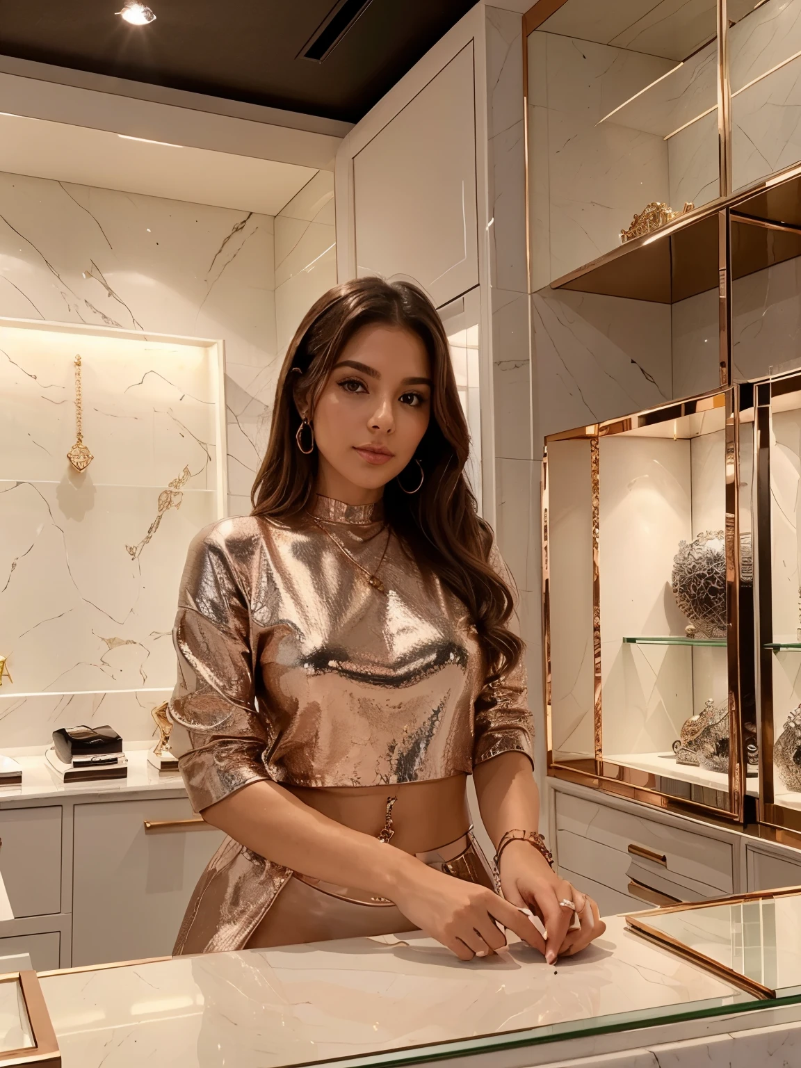 Create a logo for a semi-jewelry store, na cor Rose Gold metalizado, utilizar um beija flor e as palavras exclusive store