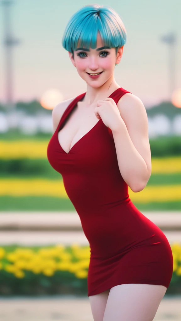 (Ultra realistic 16k), (extremely complex:1.3), (realistic), very white girl, seductive look, sexy smile, blushing cheeks, short cyan blue hair, red dress, pale skin, narrow waist, proportional hips, beautiful legs, 18 years old, (beautiful body), professional photography of a stunning woman detailed, sharp focus, dramatic, award-winning, cinematic lighting, volumetric dtx, (film grain, blurred background, blurred foreground, Bokeh, depth of field, motion blur:1.3), various poses. 