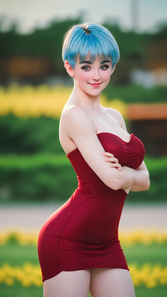 (Ultra realistic 16k), (extremely complex:1.3), (realistic), very white girl, seductive eyes, sexy smile, blushing cheeks, short cyan blue hair, red dress, pale skin, narrow waist, proportional hips, beautiful legs, 18 years old, (beautiful body), professional photography of a stunning woman detailed, sharp focus, dramatic, award-winning, cinematic lighting, volumetric dtx, (film grain, blurred background, blurred foreground, Bokeh, depth of field, motion blur:1.3), various poses. 