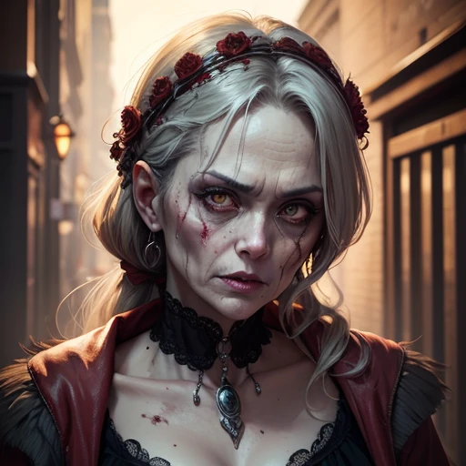 （Middle-aged female zombie)、Full Screen Size、(Noble Zombie)、Beautiful woman
