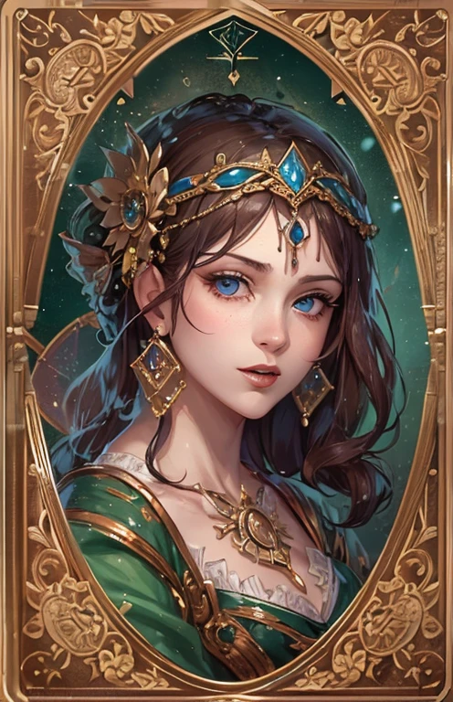 ((highest quality)), ((masterpiece)), (become familiar with), perfect face , beautiful girl , tarot cards ,