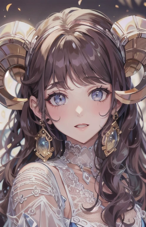 ((highest quality)), ((masterpiece)), (become familiar with), perfect face , beautiful girl , Aries ,